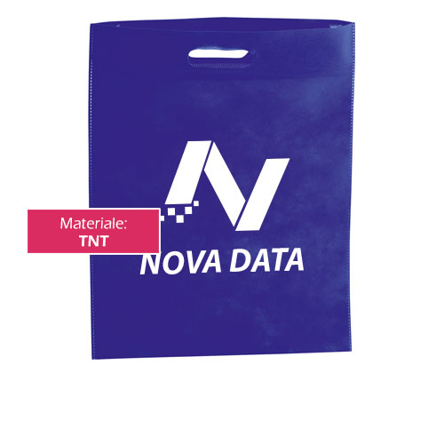 Borsa shopper Case blu con stampa logo novadata