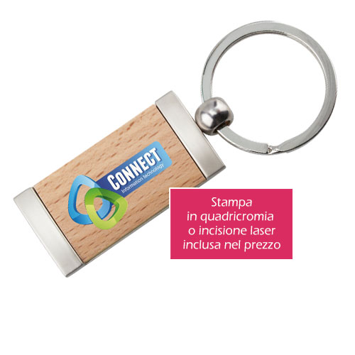 Portachiavi in legno Wood gadget personalizzato