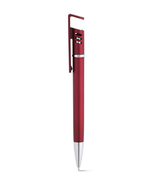 Penna personalizzata Stand, penna touch con supporto per smartphone, rosso