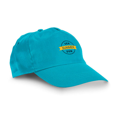 cappellino con visiera personalizzato azzurro con logo