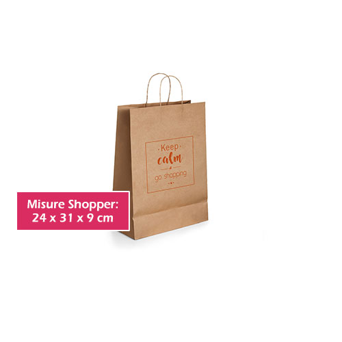Shopper personalizzate carta kraft M gadget personalizzato