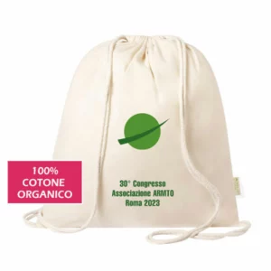 Sacca Personalizzata Cotone Organico Logo Verde