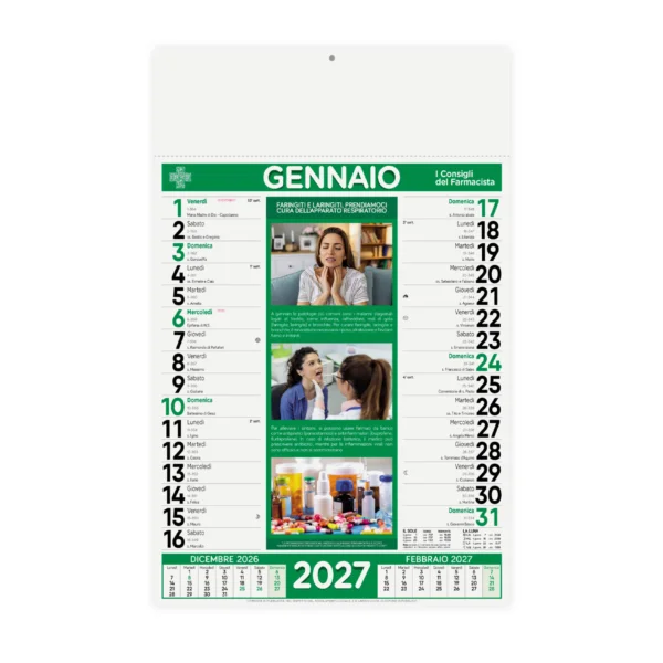 Calendario Personalizzato Salute Fronte