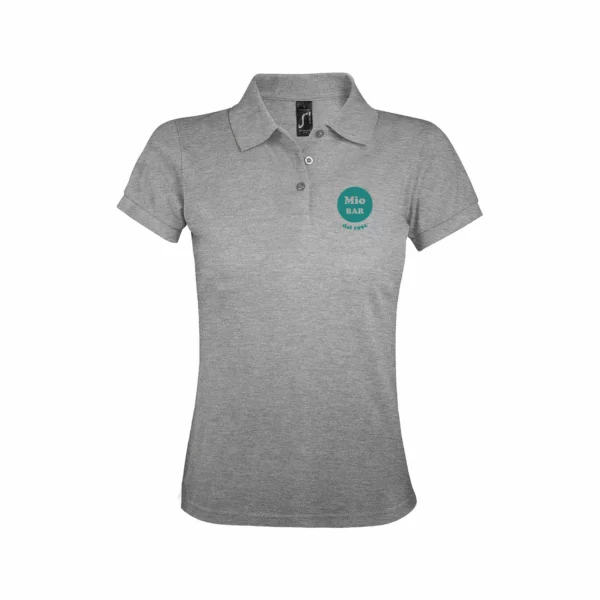 Polo Personalizzata Resistente Strong Donna Grigio Melange