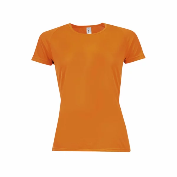 T Shirt Personalizzata Sintetica Donna Arancione Fluo