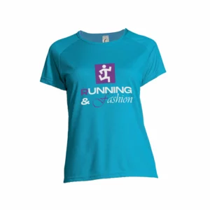 T Shirt Personalizzata Sintetica Donna Azzurra