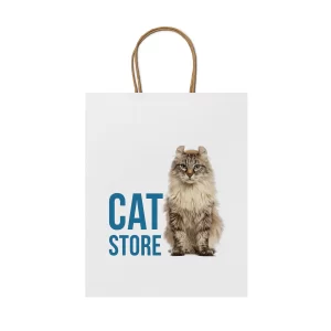 Sacchetto Di Carta Personalizzato Stampato Cat Store Quadricromia A Colori M