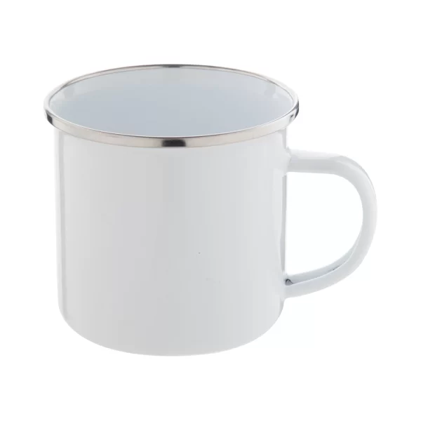 Tazza Personalizzata Smaltata Vintage Inox Bianco