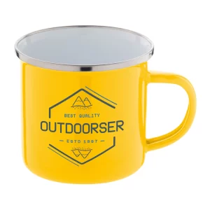 Tazza Personalizzata Smaltata Vintage Inox Gialla