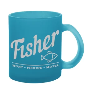 Tazza Personalizzata Vetro Colorato Logo Fisher Hotel