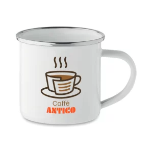 Tazza Latta Stampata Metallo Personalizzata Con Logo Vintage Subli