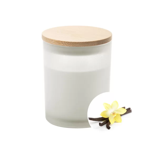 Candele Con Logo Glass Bianco Vaniglia