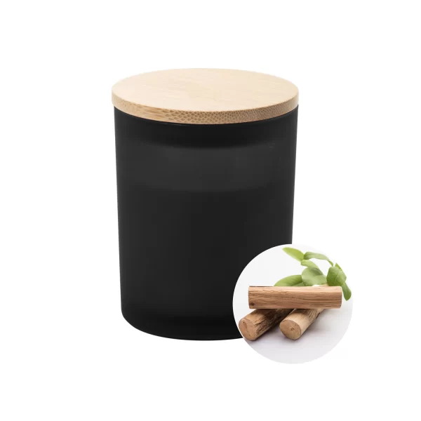 Candele Con Logo Glass Nero Sandalo