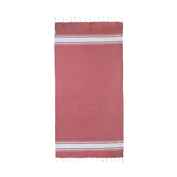 Telo Mare Personalizzato Ecologico Natural Rosso