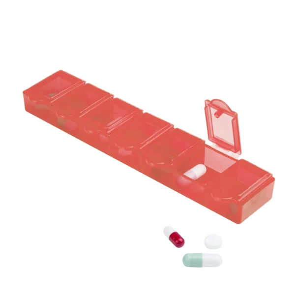 Portapillole Rosso Con Pillole