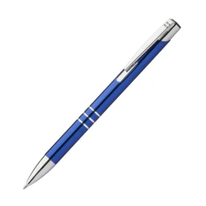 Penna Metallo Con Logo Blu Elettrico