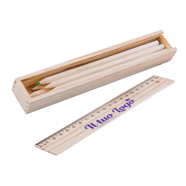 Set Matite Colorate In Astuccio Legno Aperto