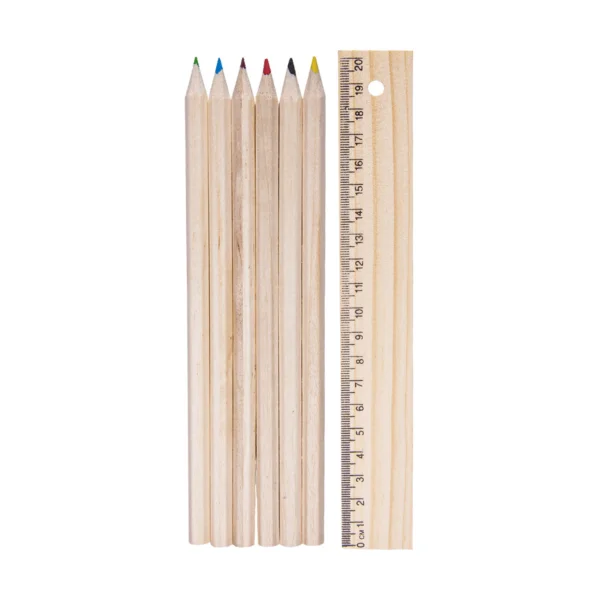 Set Matite Colorate In Astuccio Legno Dettaglio Matite