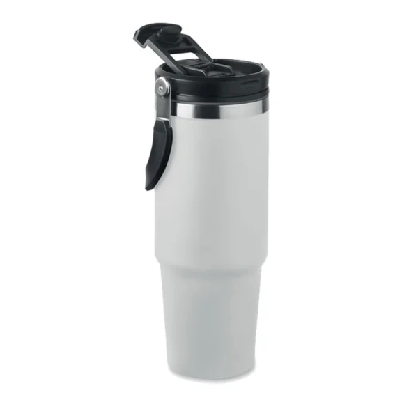 Bicchiere Termico Con Cannuccia Colore Bianco