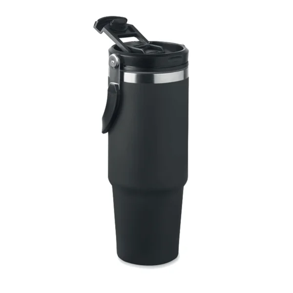 Bicchiere Termico Con Cannuccia Colore Nero
