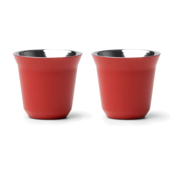 Tazzine Caffe Acciaio Colore Rosso